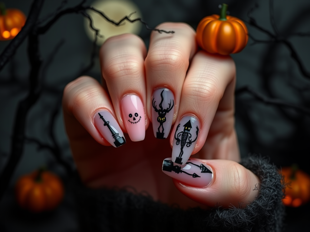 Midnight Manor Magic: Your Spooktacular Nail Story