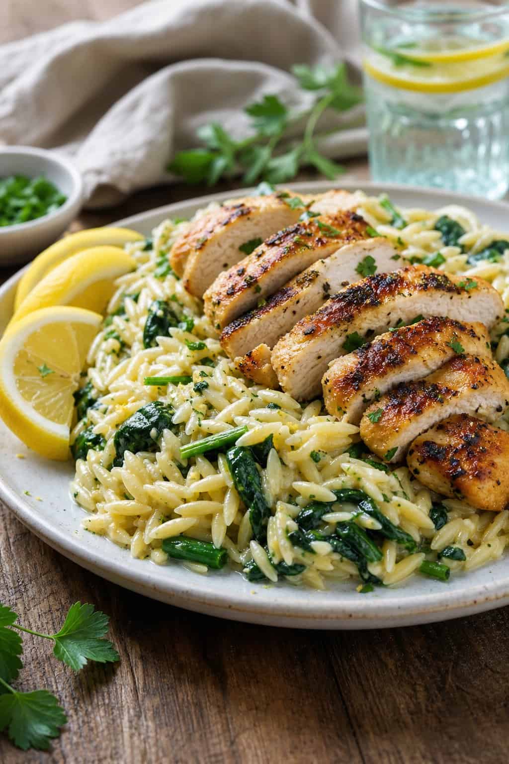 Zesty Lemon Chicken Orzo with Spinach: A Wholesome One-Pot Pasta Meal