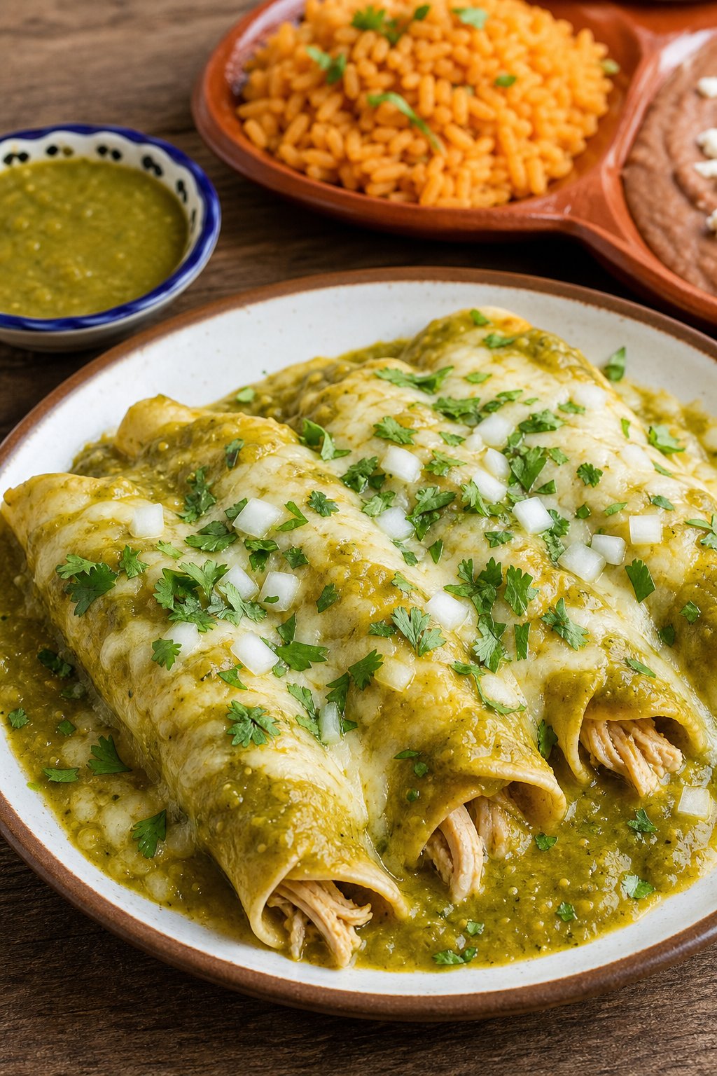 The Secret to the Perfect Green Sauce Chicken Enchiladas