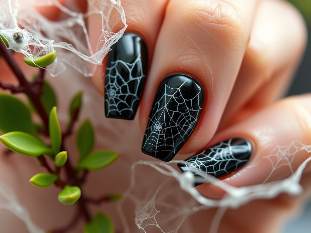 Webbed Wonders: My Glamorous Halloween Nail Adventure