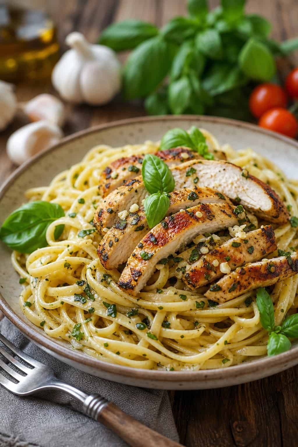 Creamy Garlic Basil Chicken Linguine: A Clean-Eating Family Favorite