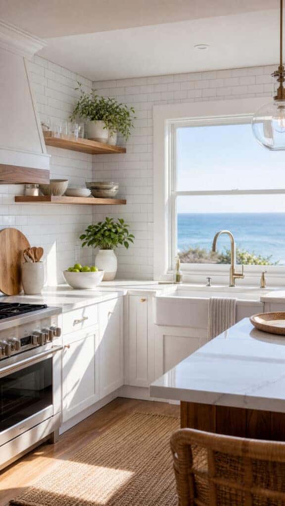 How to Create a Calm Coastal Kitchen with a Thoughtful Backsplash