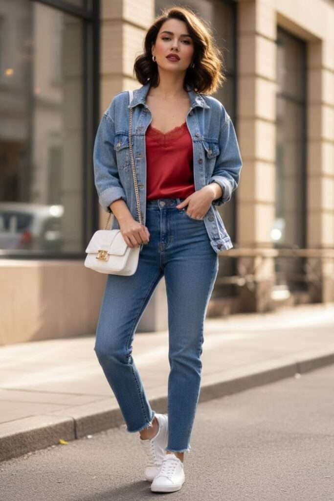 Denim and Berry: Effortless Valentine’s Day Casual Chic