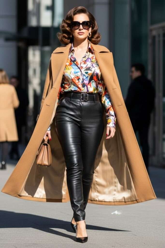 Refined Leather Trousers with Soft Tailored Layers