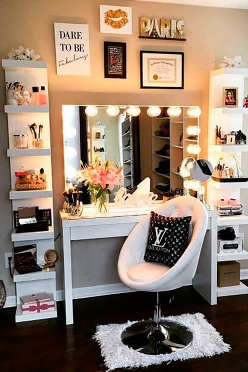 Glam Mirror Styling with Shelf & Quote Cards