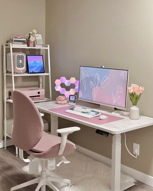 Blush-Minimal Desk Refresh