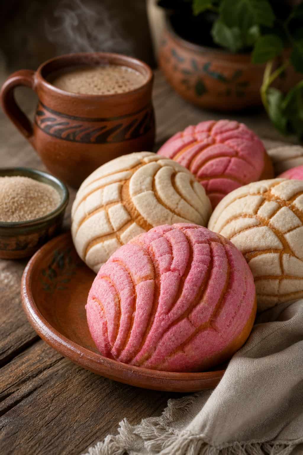 Morning Shell Buns with Concha-Style Topping