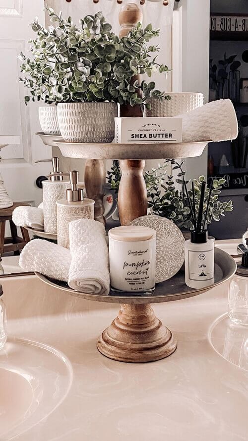 Layered Farmhouse Tray for Styled Counters