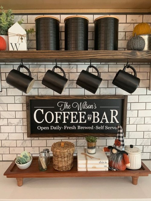 Black Accents to Anchor Your Coffee Station