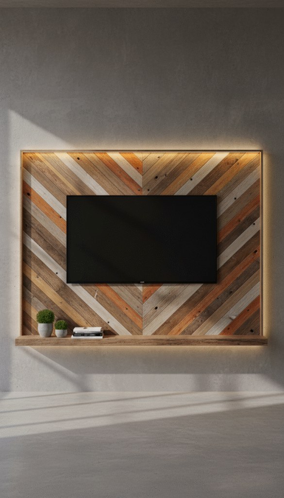 Clean Minimal Floating Console with Layered Lighting