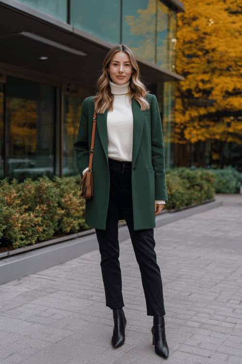 Workday Boots + Longline Blazer: A Fall Business-Casual Formula