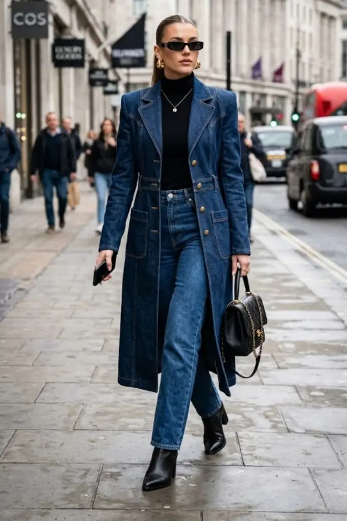Tailored Dark-Denim Layers for Urban Mobility