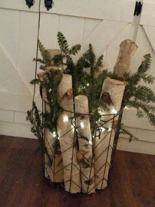 Birch-Log Basket for Cozy Winter Vignettes