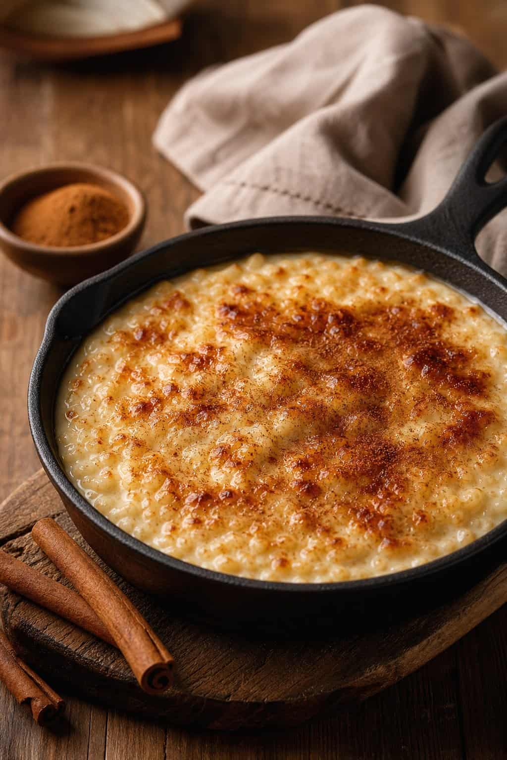 Skillet-Crisped Arroz con Leche with Orange-Caramel Top