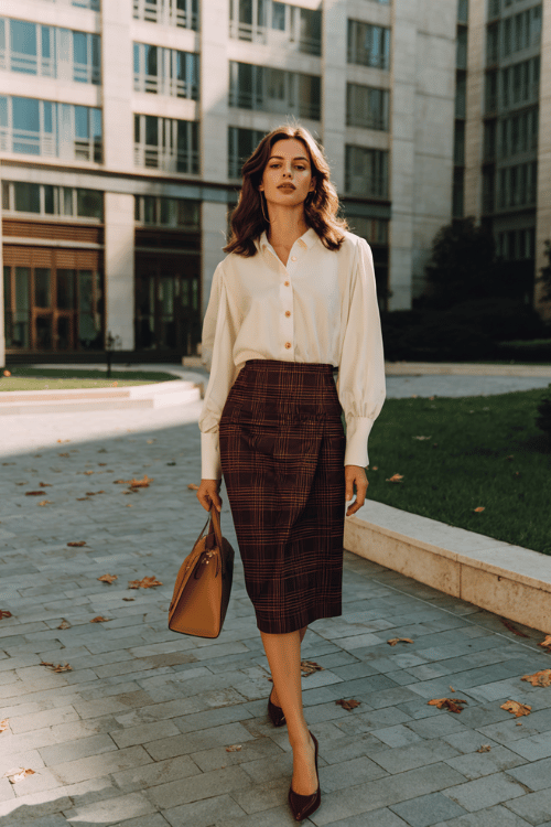 Fall Business-Casual Skirt Outfits: Polished Midi Looks for the Office