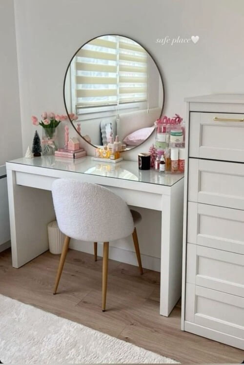 Subtle Blush on a Clean Vanity
