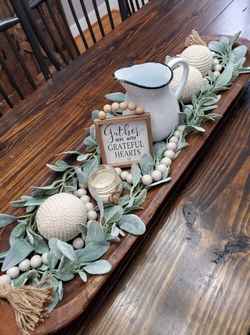 Pitcher-Centered Cozy Dough Bowl Vignette