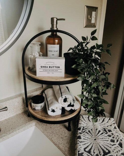 Layered Two-Tier Vanity Stand