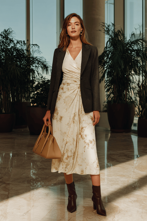 Fall Midi Wrap Dresses: A Business‑Casual Layering Guide