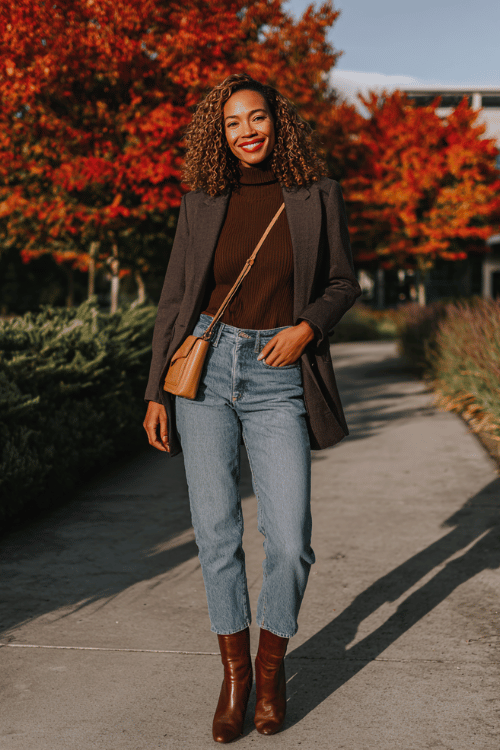 Fall Business-Casual with Jeans: Polished Layers for Cooler Office Days
