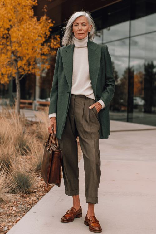 Fall Business-Casual: The Forest-Green Blazer Edit