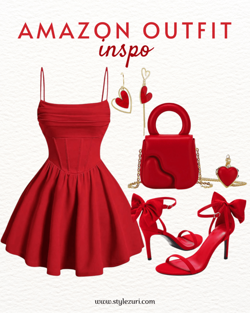 Scarlet Romance: A Chic Beachside Date Ensemble