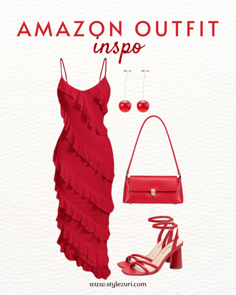 Asymmetrical Scarlet Elegance for Evening Garden Gatherings