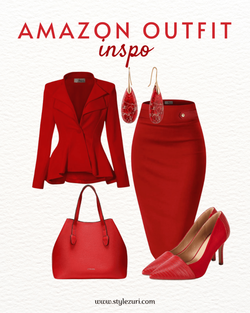 Scarlet Power Suit for Confident Office Presence