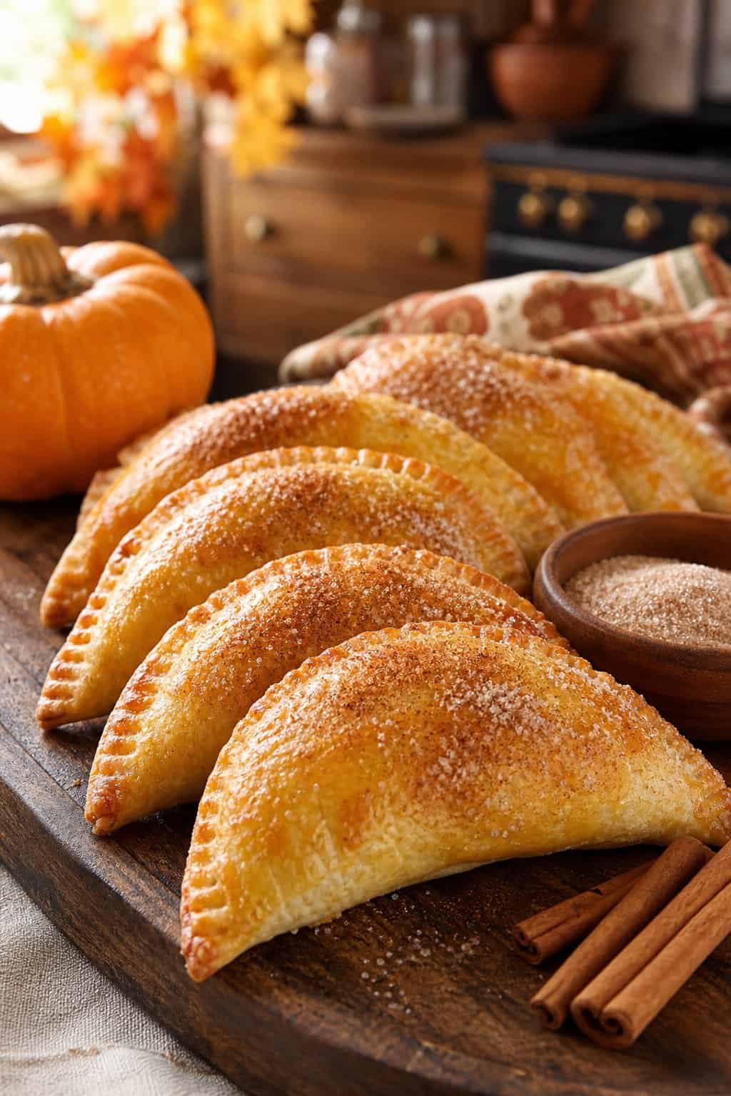 Golden Pumpkin Hand Pies with Cinnamon Sugar (Empanadas de Calabaza)