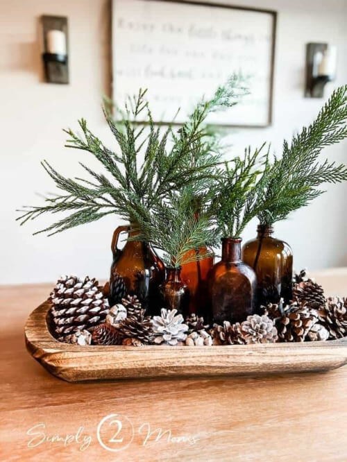 Warm Amber Bottle Cluster for a Dough Bowl