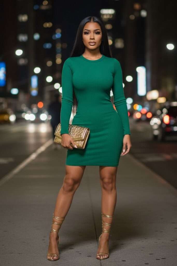 Emerald Minimalism: Night-Out Tailoring with a Twist