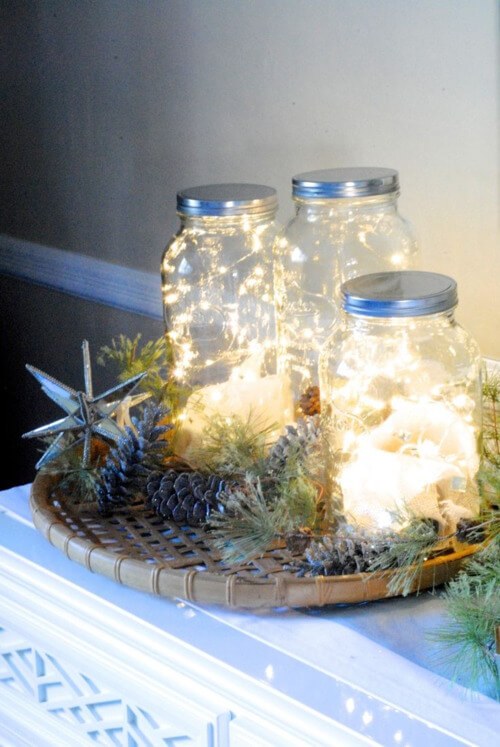 Jarred Glow: Winter Fairy-Light Lanterns