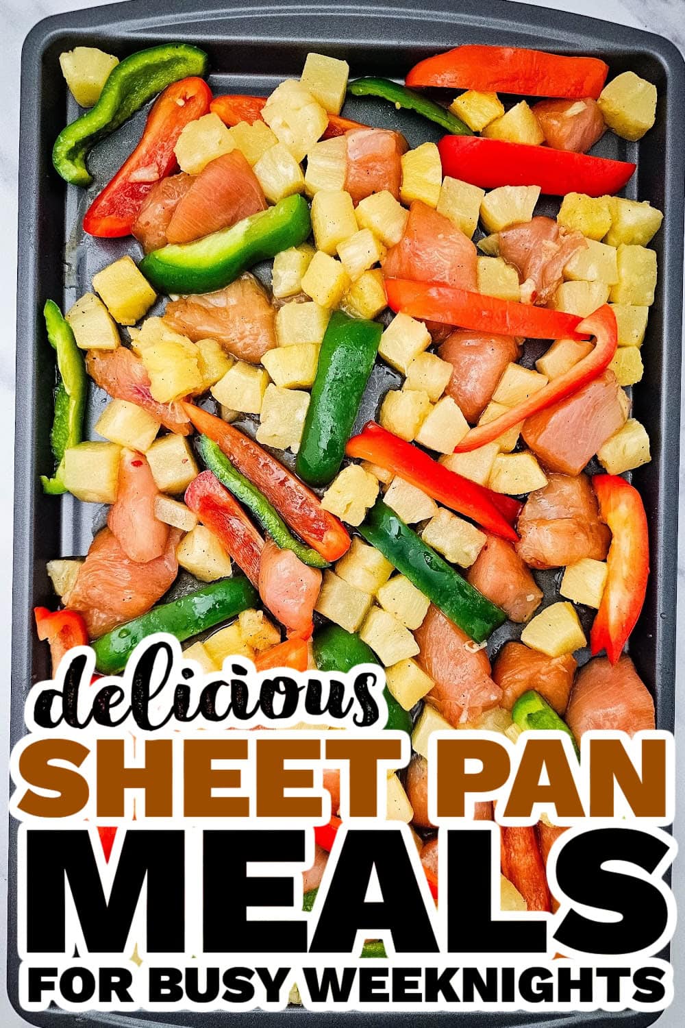 Sheet-Pan Honey-Soy Chicken with Charred Pineapple & Peppers