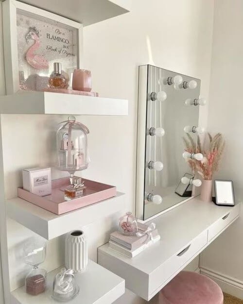 Stylish Floating Shelves for a Clutter-Free Vanity