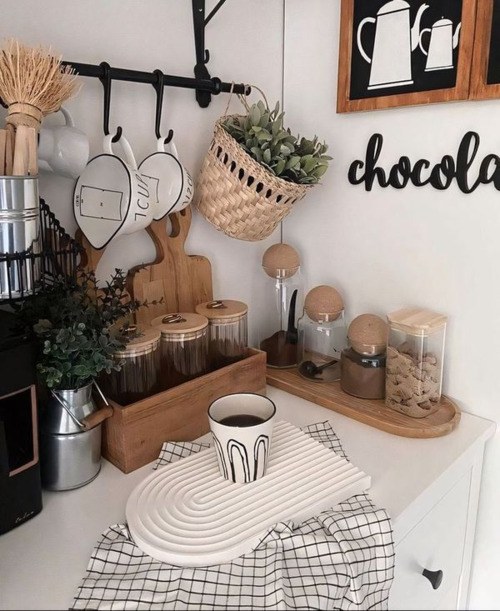Rustic Countertop Coffee Nook
