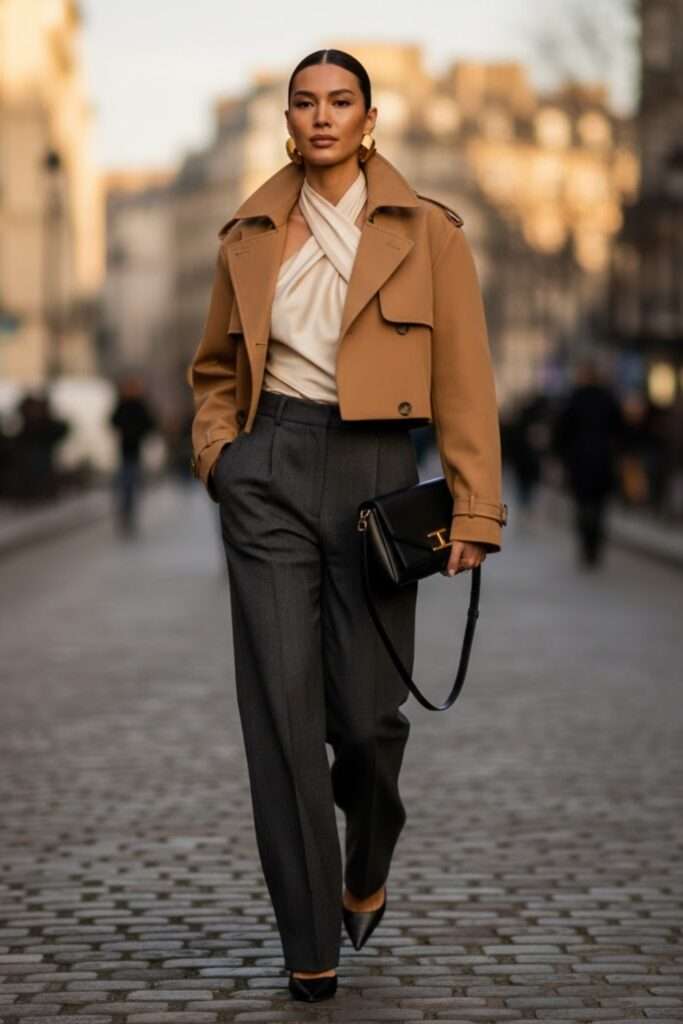 Cropped Camel Layering for Quiet Valentine’s Charm