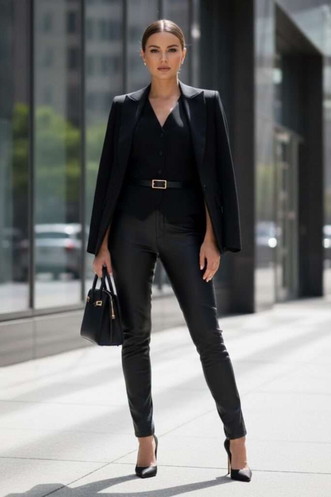 Tailored Leather Trousers for Executive Sleekness