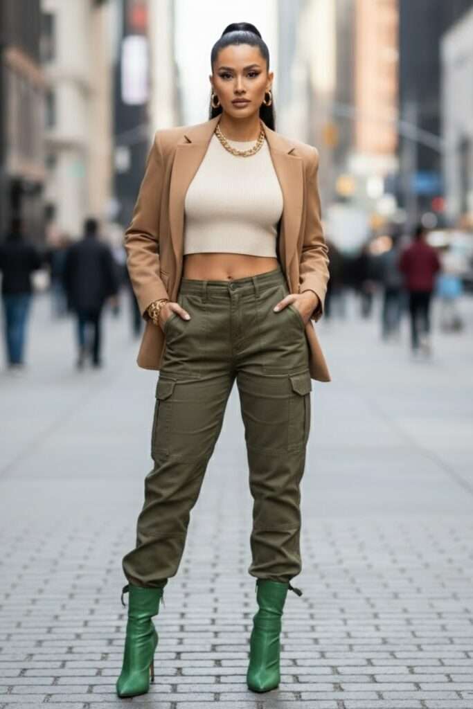 Urban Olive: Tailored Ease Meets Utility Chic
