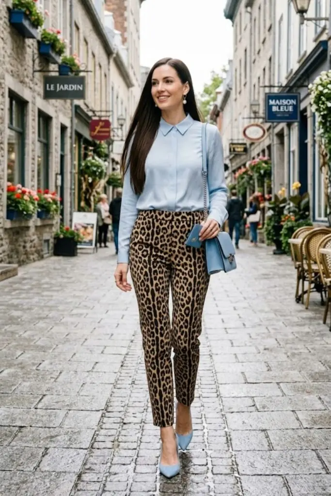 Powdered Blue and Leopard: Quiet Power Pairing