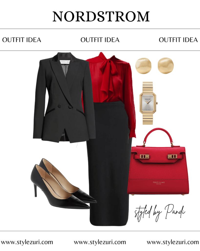 Sleek Tailoring Meets Bold Green Accessories