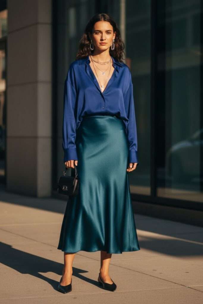 Midnight Satin Midi: Quietly Romantic Evening Ease