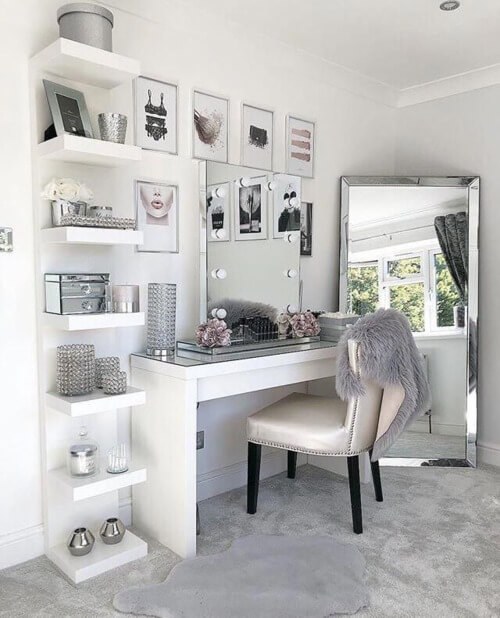Silver-Accent Gallery Wall Above Your Vanity