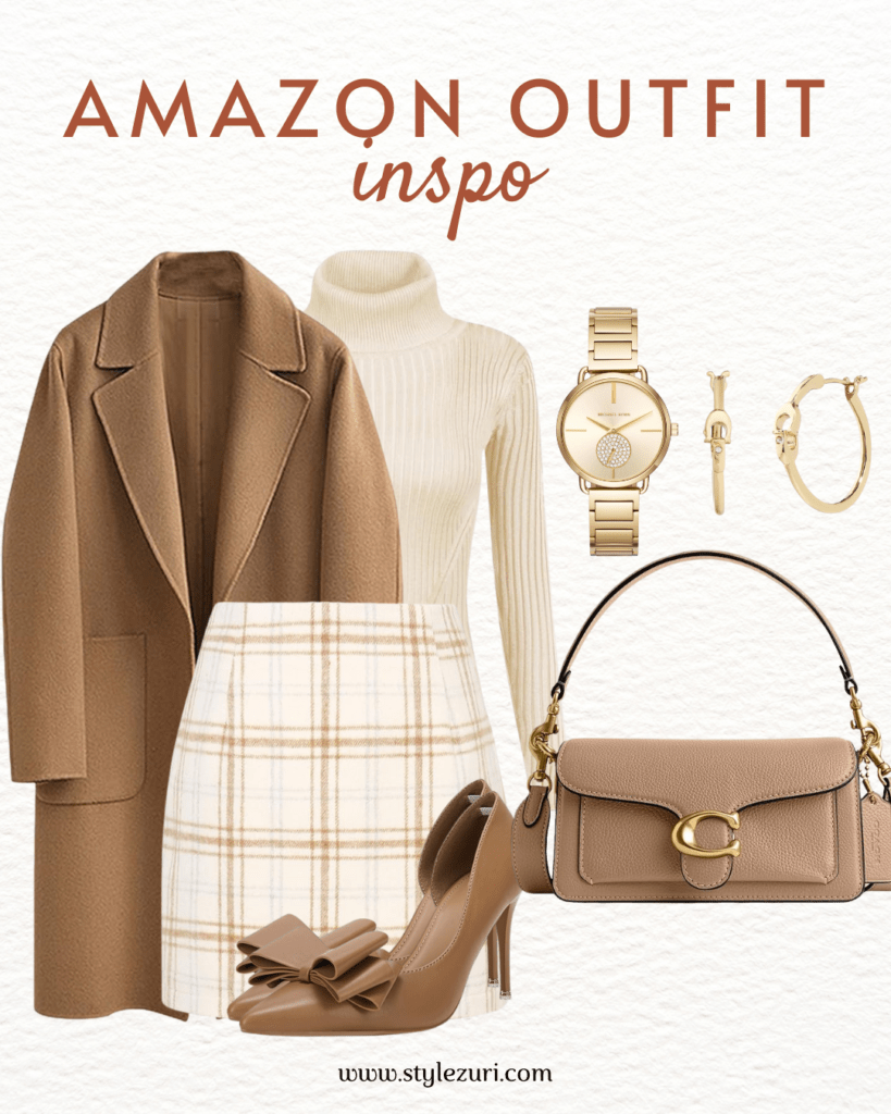 Sweet Rustic Elegance: A Warm Turtleneck Midi Ensemble