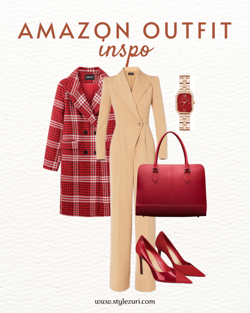 Apricot and Chocolate: Elevated Office Ensemble with Edge