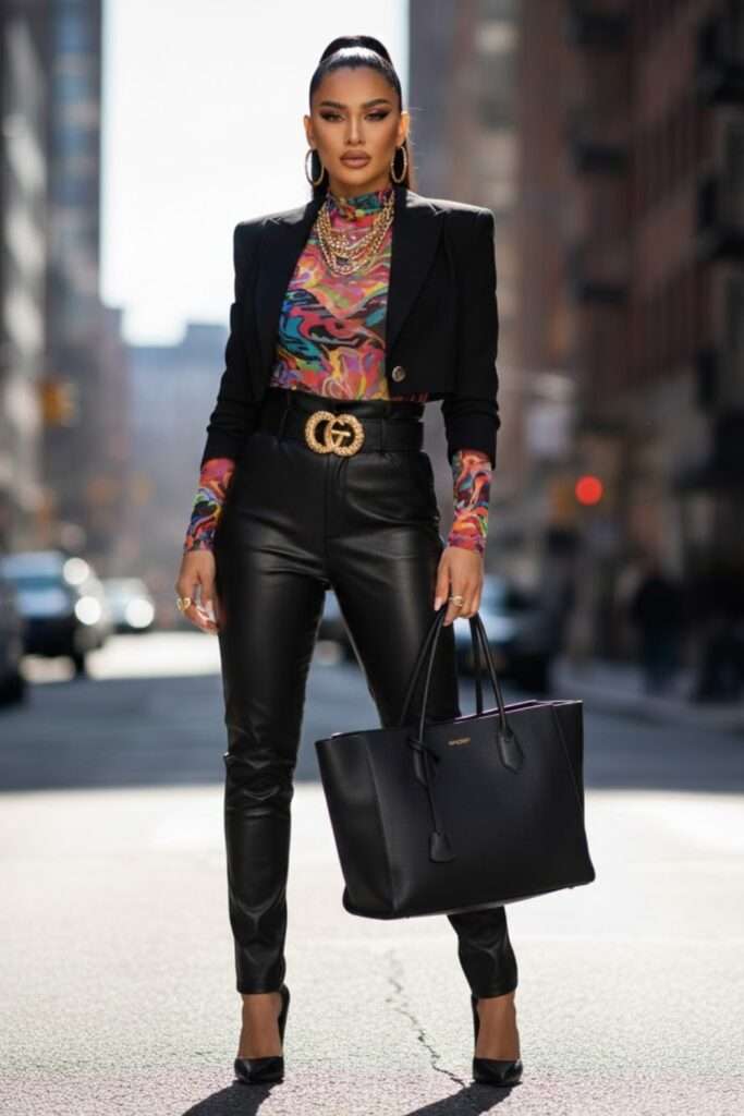 Polished Edge: Leather Pants From Desk To Night