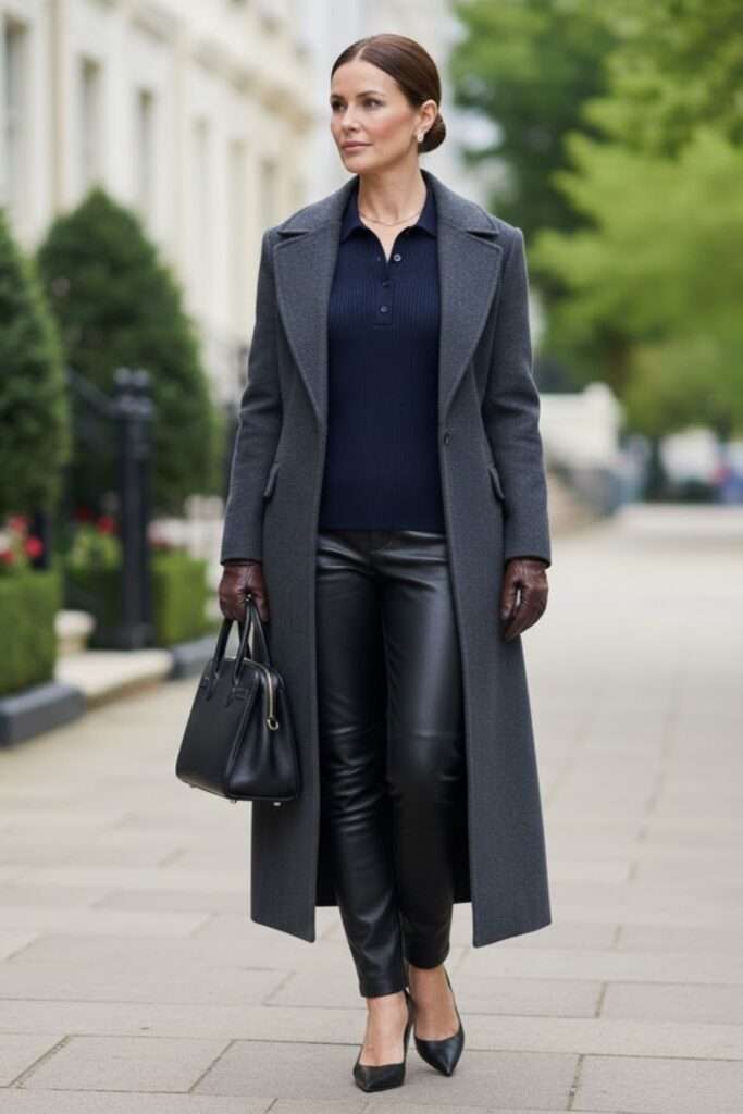 Quiet Authority: Leather Trousers Meet Soft Tailoring