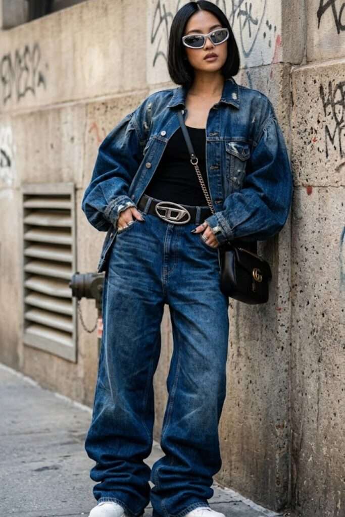 Oversized Indigo Layers with Urban Attitude