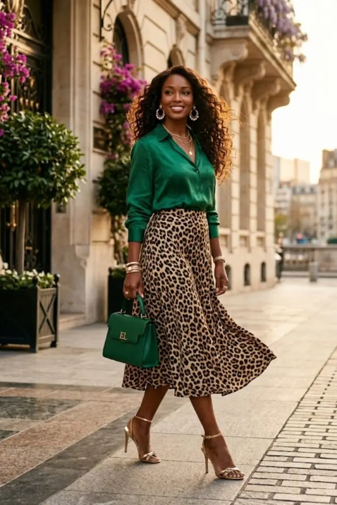 Emerald Depths Meet Leopard: Polished Playful Balance