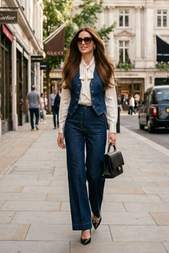Tailored Indigo Double-Denim for Polished Daywear