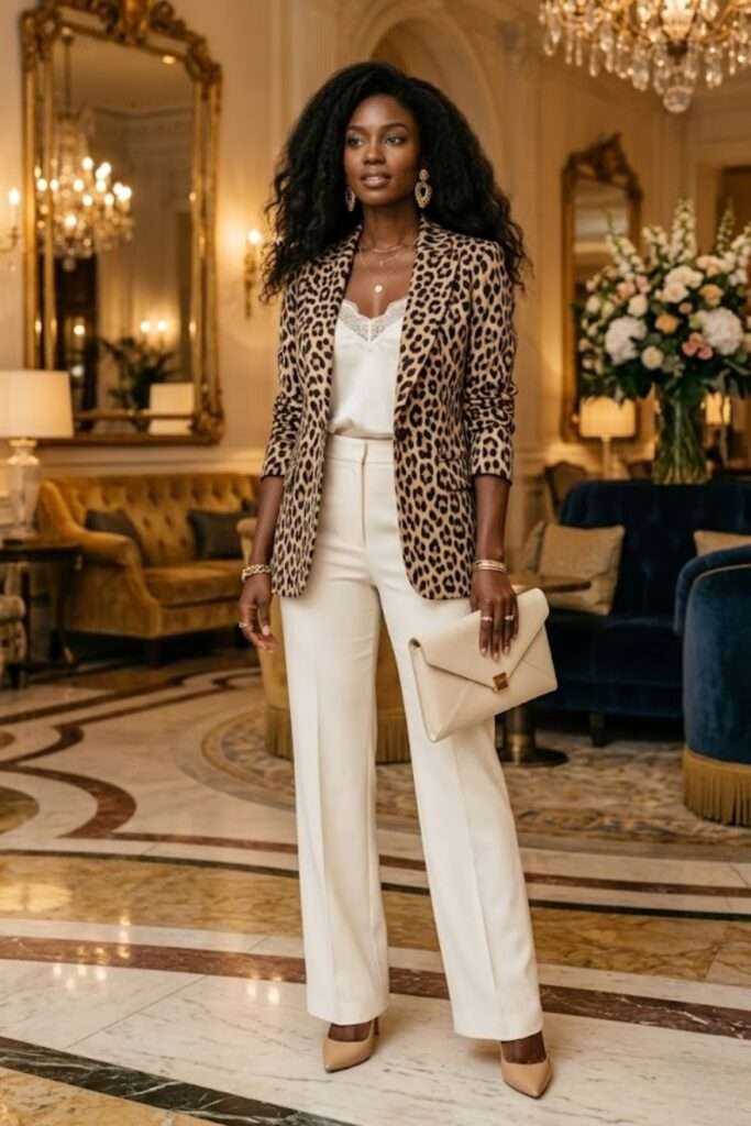 Leopard Blazer, Quietly Commanding: Polished Print Play